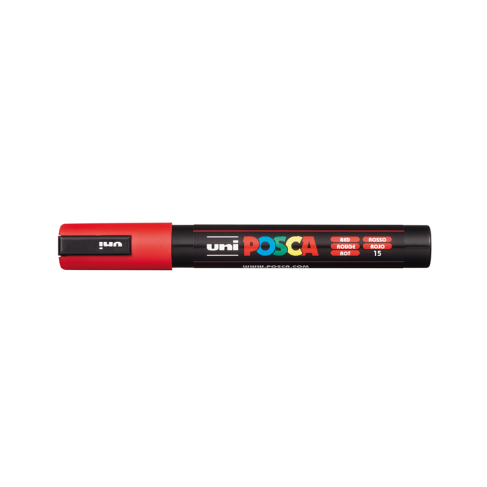 Marcadores fibra uni posca pc-5m rojo