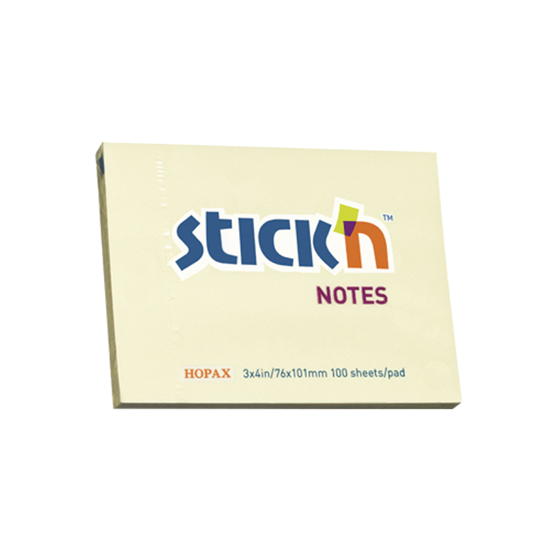 Notas adhesivas stick pastel 76x102 amarilla Notas adhesivas stick pastel 76x102 amarilla