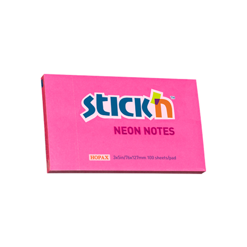 Notas adhesivas stick neon 76x127 fuxia Notas adhesivas stick neon 76x127 fuxia