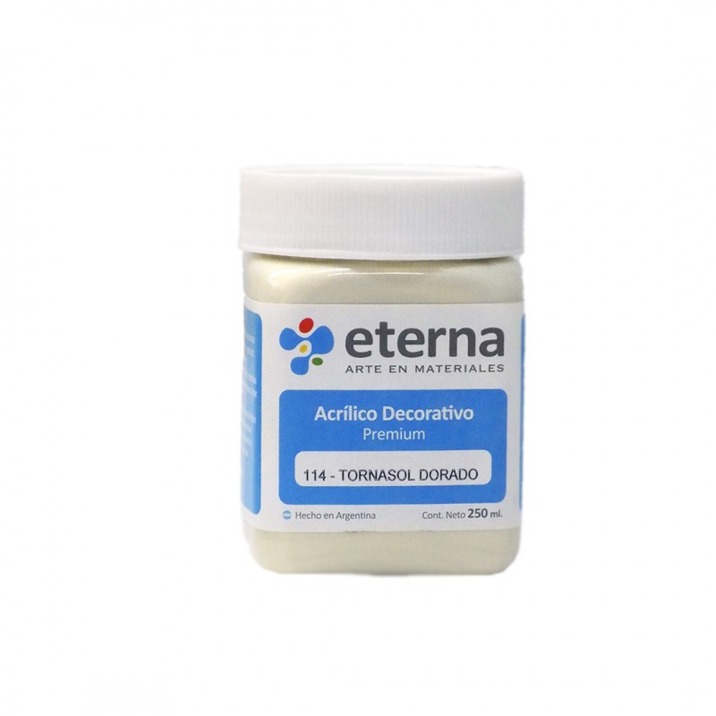 Acrilico eterna deco tornasol dorado x250ml. Acrilico eterna deco tornasol dorado x250ml.