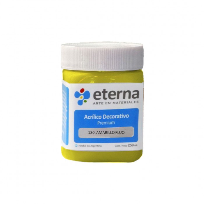 Acrilico eterna deco amarillo fluo   x250ml.