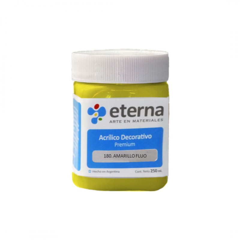 Acrilico eterna deco amarillo fluo x250ml. Acrilico eterna deco amarillo fluo x250ml.