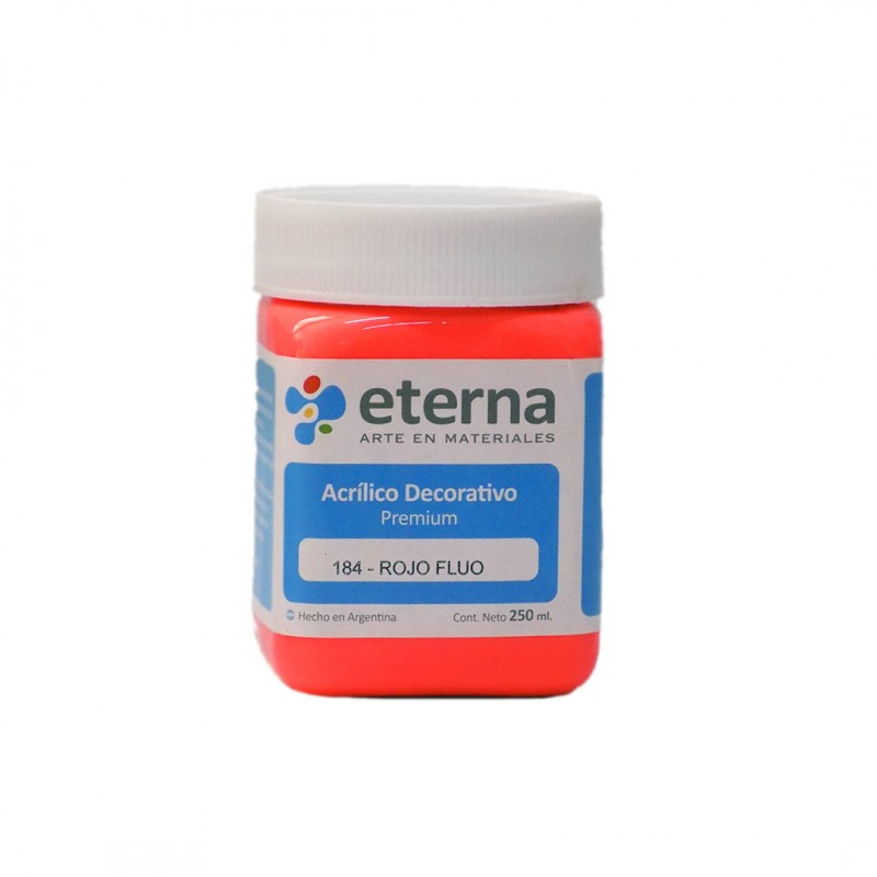 Acrilico eterna deco rojo fluo x250ml. Acrilico eterna deco rojo fluo x250ml.