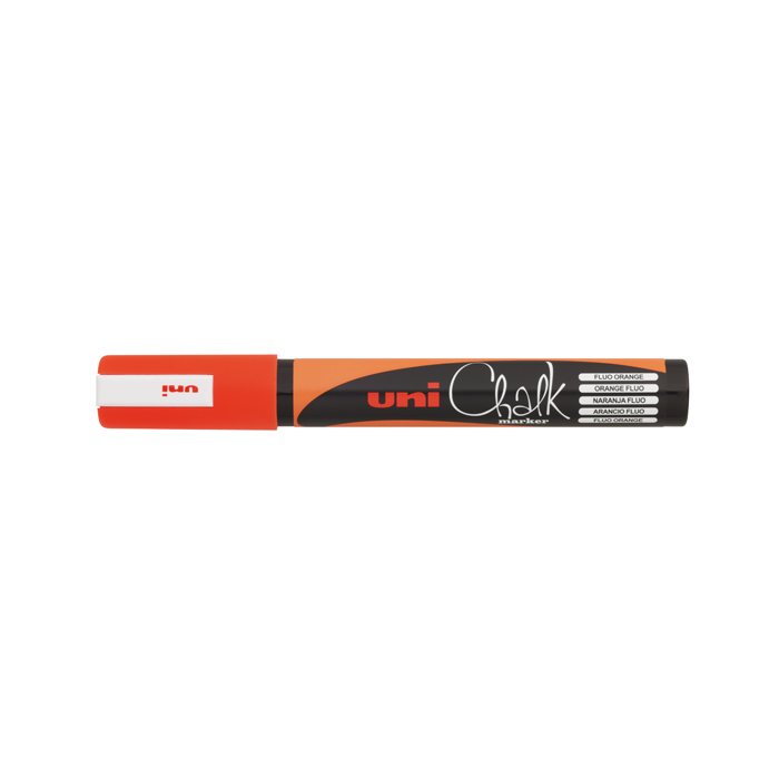 Marcadores fibra uni chalk pwe5m naranja fluo