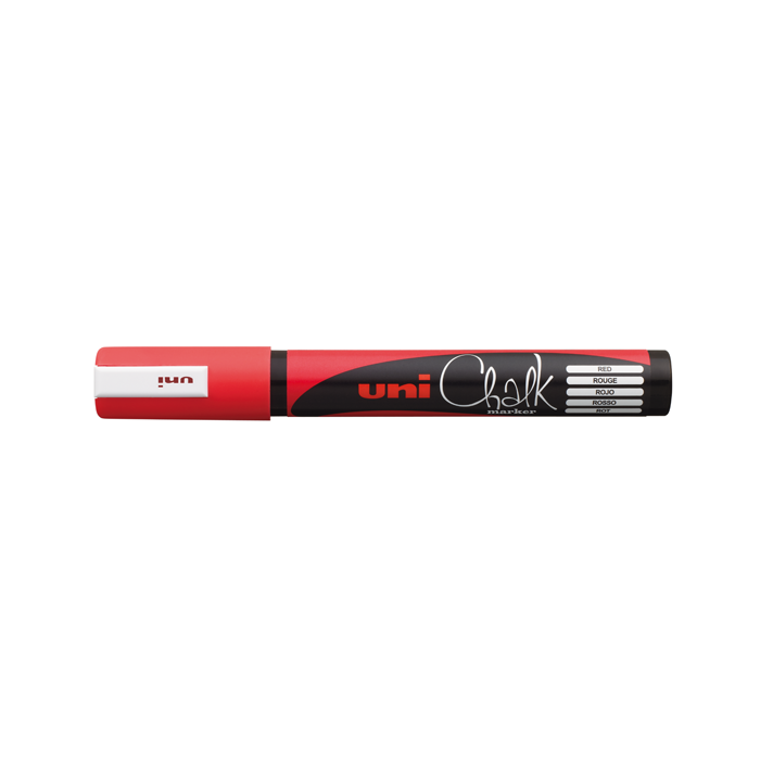 Marcadores fibra uni chalk pwe5m rojo