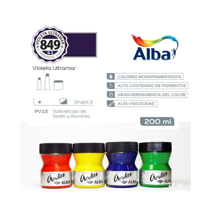 Acrilico alba x  200ml.849 violeta ultramar