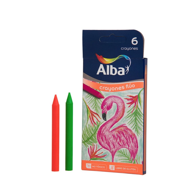 Crayones alba x 6 fluo comun Crayones alba x 6 fluo comun