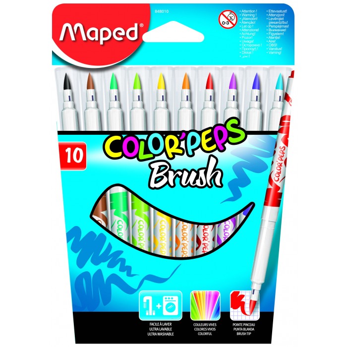MARCADORES ESCOLAR MAPED BRUSH x10