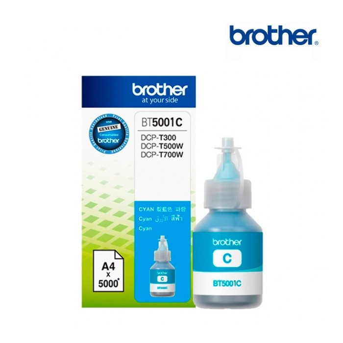 Cartucho brother botella bt5001c cyan