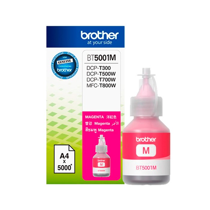 Cartucho brother botella bt5001m magenta