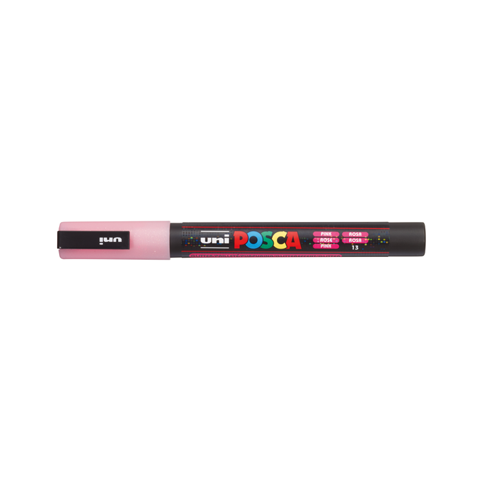 Marcadores fibra uni posca pc-3ml rosa glitter