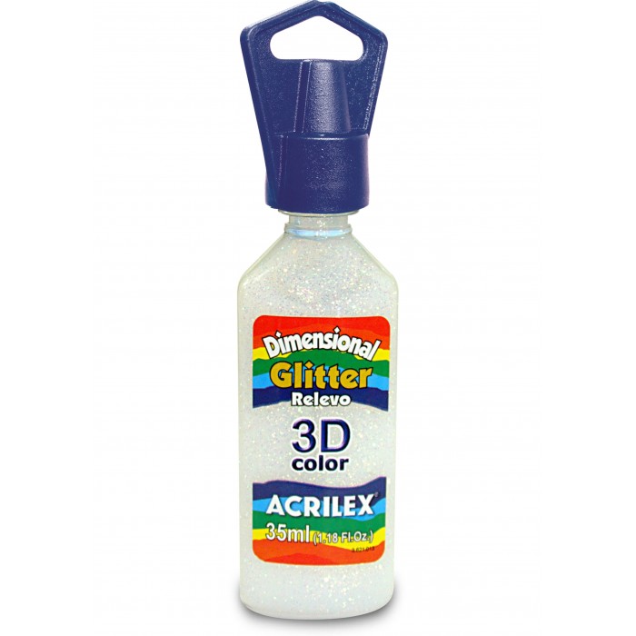 Pintura dimensional acrilex glitter 209 cristalx35m