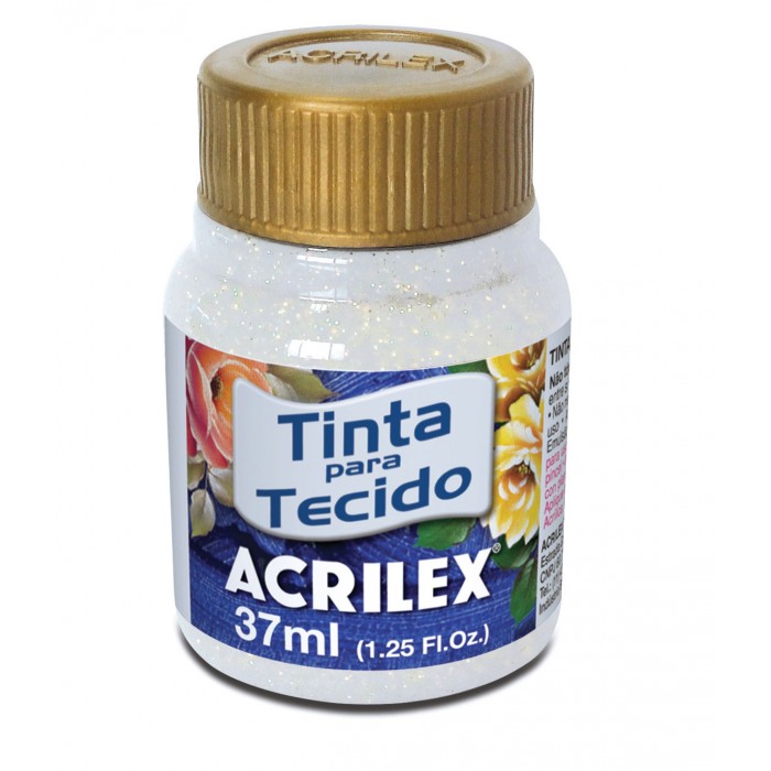 Pintura para tela acrilex glitter 209 cristal x37